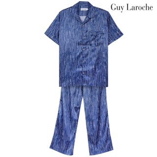 Guy Laroche ชุดนอนคอปก แขนสั้น ขายาว พิมพ์ลาย เนื้อผ้าซาติน …