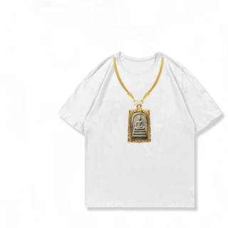 เสื้อแฟชั่น เสื้อยืด oversize แนวสตรีท ไม่ต้องรีดผ้า สวมใส่สบาย ผ้านิ่ม ลาย "Amulet" 3.18