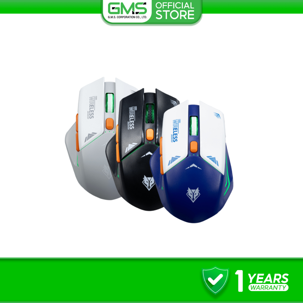 [สินค้ารับประกัน 1 ปี] Nubwo เมาส์เกมมิ่งไวเลส บลูทูธ รุ่น NM-104W เสียงเงียบ ไฟ LED ปรับ DPI ได้