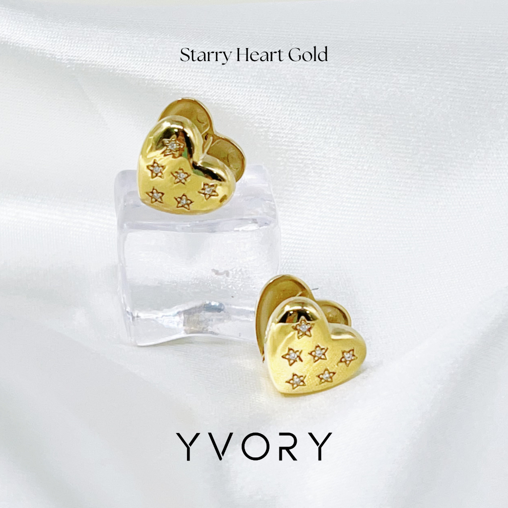 ✨ Starry Heart Gold Earrings ✨G33
