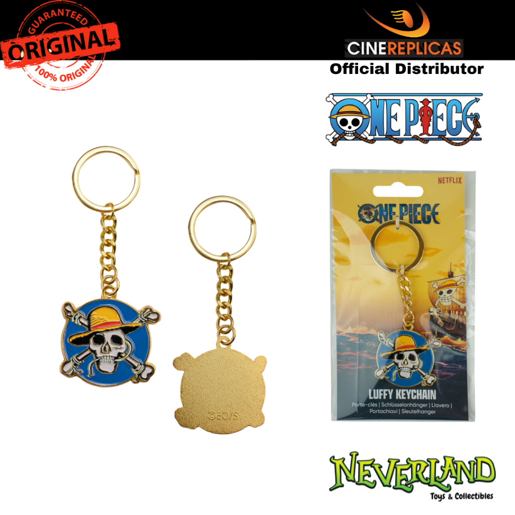 (Cinereplicas) One Piece Luffy Official Metal Keychain Netflix Edition