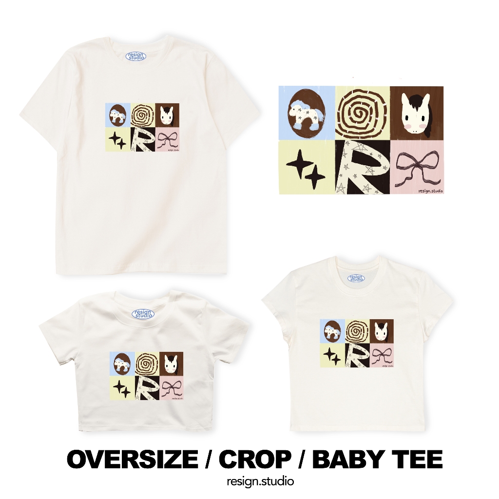 resign studio - Oversize/Crop/Babytee ลาย Gentle mood