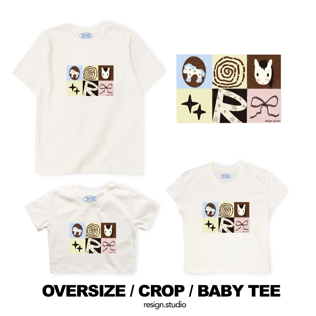 resign studio - Oversize/Crop/Babytee ลาย Gentle mood