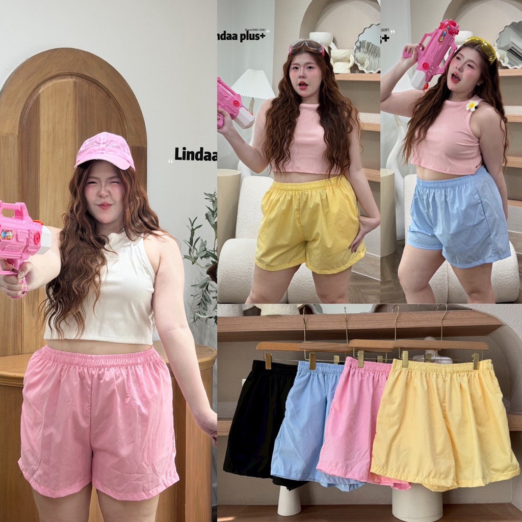 /LD/ กางเกงขาสั้น มีไซส์เอว32-48 เอวสม็อครอบ ผ้าคอตตอนเนื้อดี ใส่สบาย โทนสีน่ารักมาก #พลัสไซส์