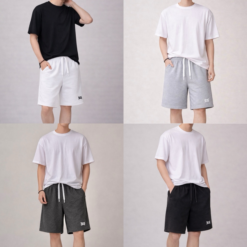 กางเกงขาสั้นผู้ชาย Men’s pants ผ้าเกล็ดปลา เอวยางยืด ใส่สบาย