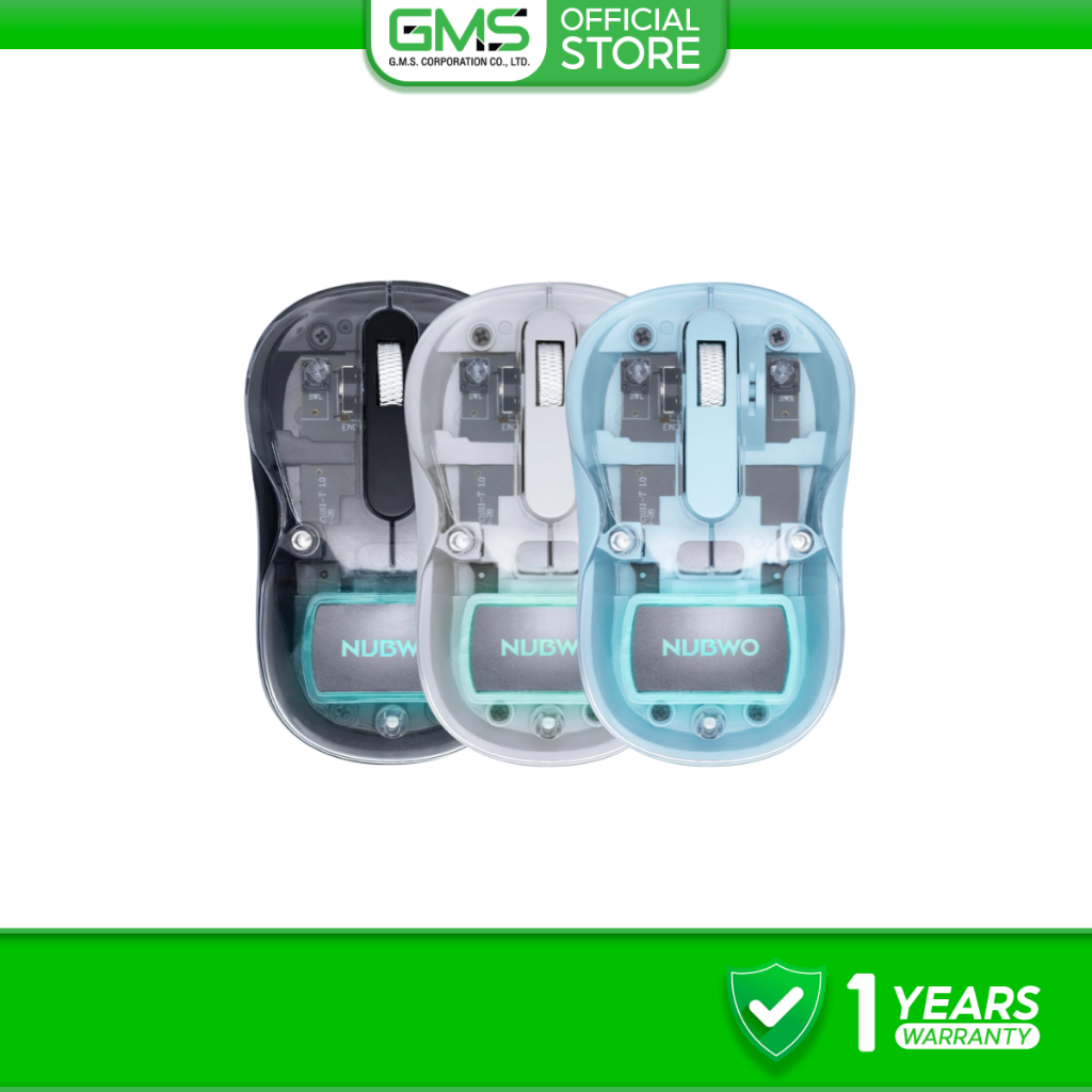 [รับประกัน 1 ปี] NUBWO NMD-08 Mouse Dual Mode เมาส์ไร้สาย เชื่อมต่อผ่าน  2.4 GHz / Bluetooth มีให้เลือก 3สี ใช้งานง่าย