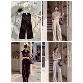 #Cotton Candy 🍭**** เสื้อเชิ้ตแขนกุดเข็มกลัดดอกไม้ ขายาว New…