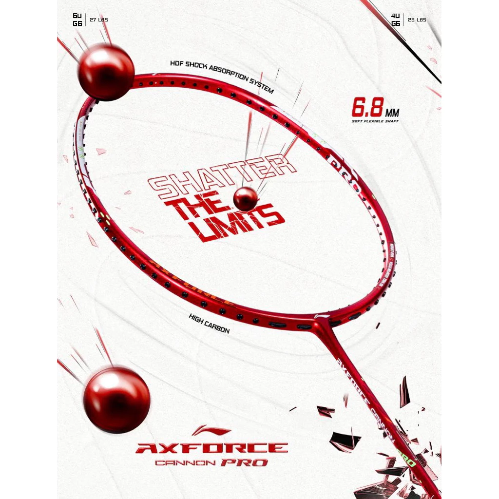LI-NING ไม้แบดมินตัน รุ่น 𝗔𝗫𝗙𝗢𝗥𝗖𝗘 𝗖𝗔𝗡𝗡𝗢𝗡 𝗣𝗥𝗢 🚀ไม้บุกกึ่งคอนโทรล🎮 เป็นที่นิยม✨[ของแท้ 💯] ประกันศูนย์ไทย