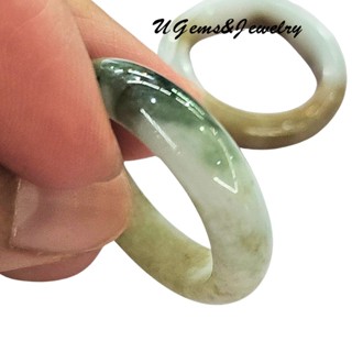 แหวนหยกพม่าแท้ กินบ่เซี้ยง 2 สีกินไม่หมด หยกพม่า ธรรมชาติแท้