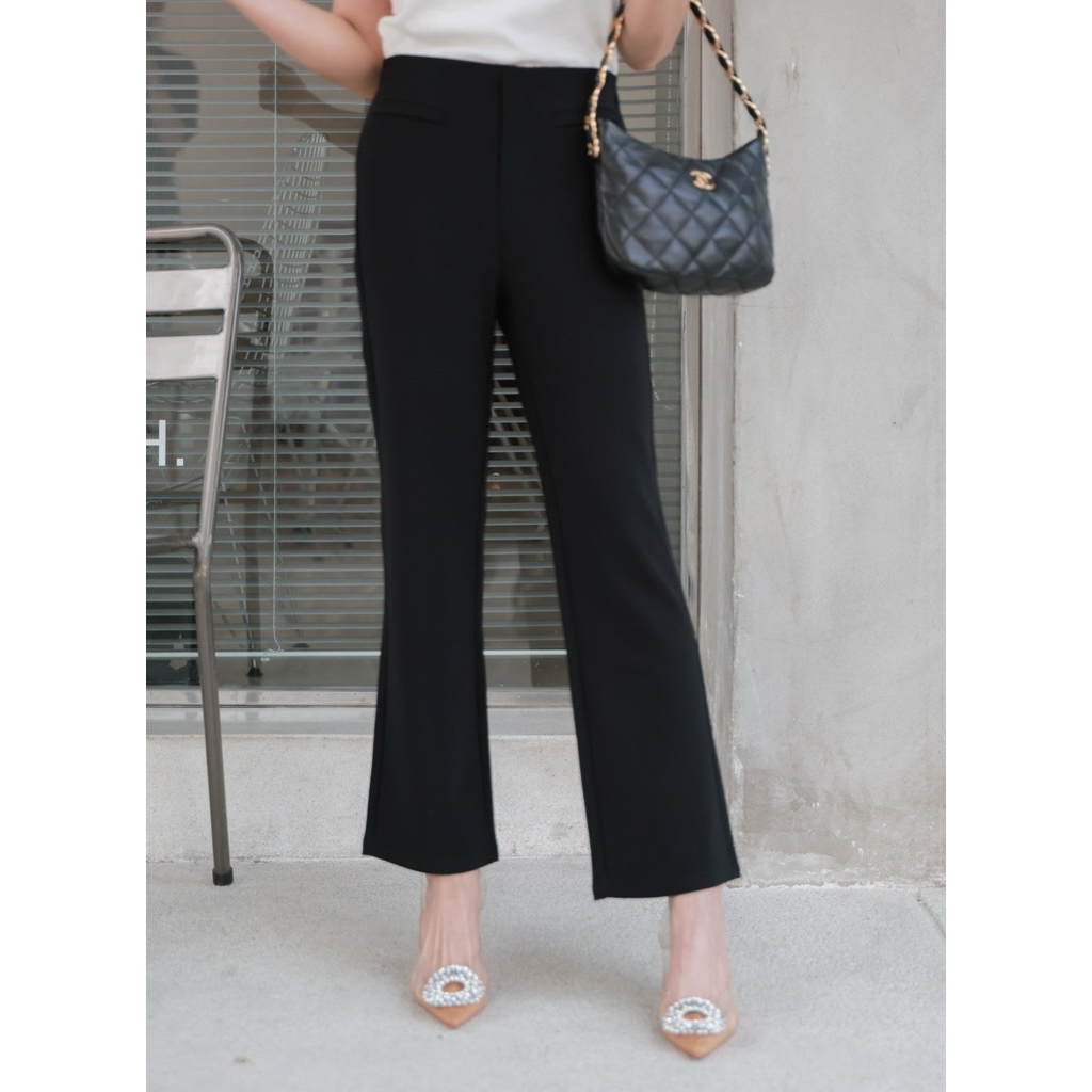 prip 9502 กางเกงผ้ายืดเนื้อนุ่มเด้งอย่างดี  ช่วงเอวเรียบหรู รุ่นนี้ใส่สวยพรางหุ่นให้ดูขายาว