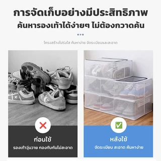 ✨ กล่องใส่รองเท้าโปร่งใส พับได้ อเนกประสงค์ กันฝุ่น จัดระเบียบ สำหรับหอพัก นักศึกษา มหาวิทยาลัย
