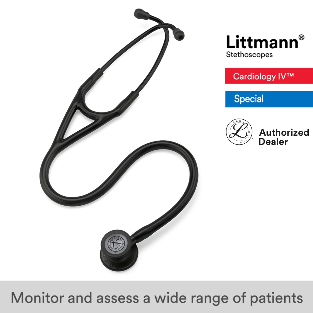 Littmann Cardiology IV, 27 inch #6152 (Black Tube, Standard-Finish Chestpiece, Stainless Stem and Eartubes)