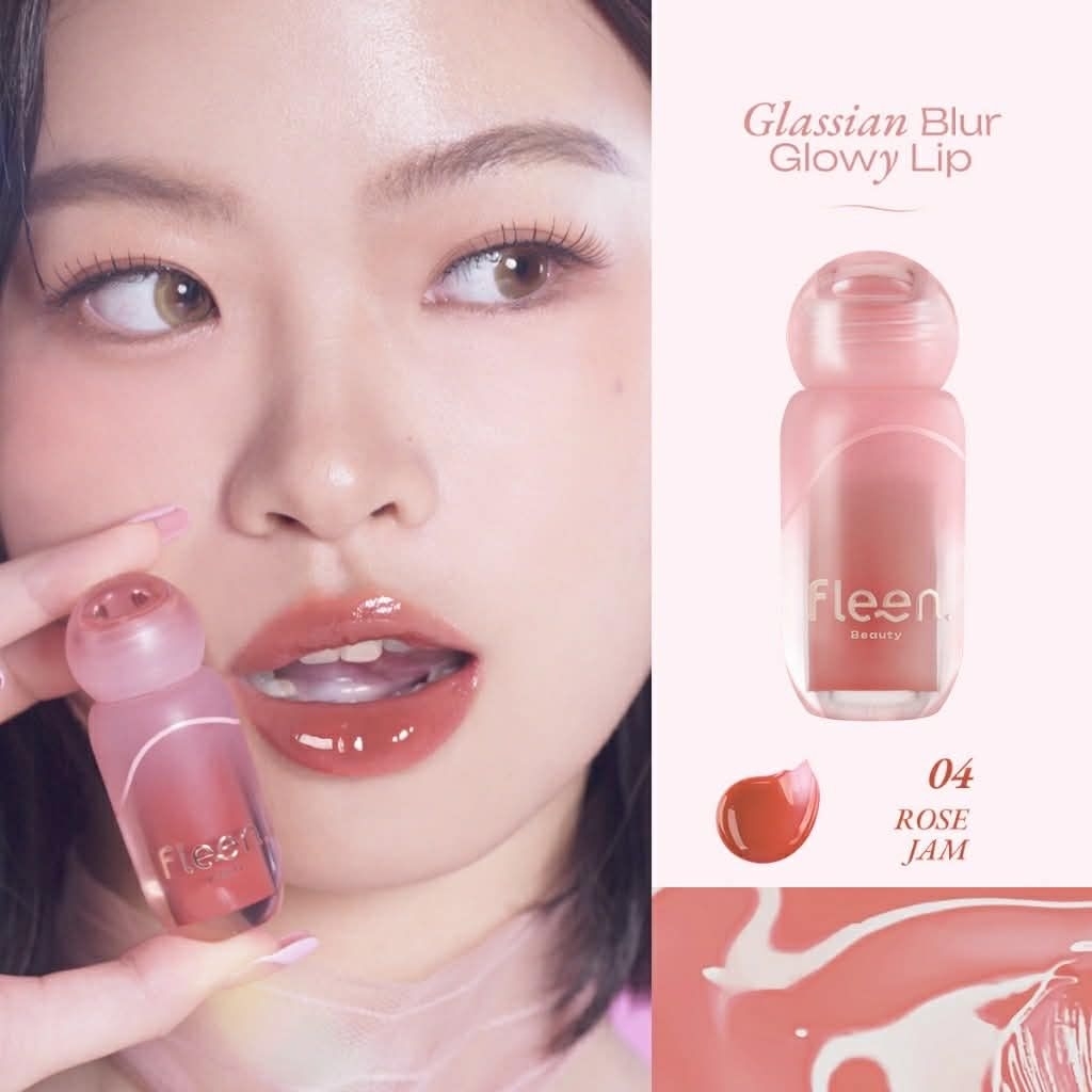 Fleen Beauty Glassian Blur Glowy Lip เบอร์ 04 Rose Jam ฟลีน บิวตี้ กลาสเซียน เบลอ โกลวี่ ลิป