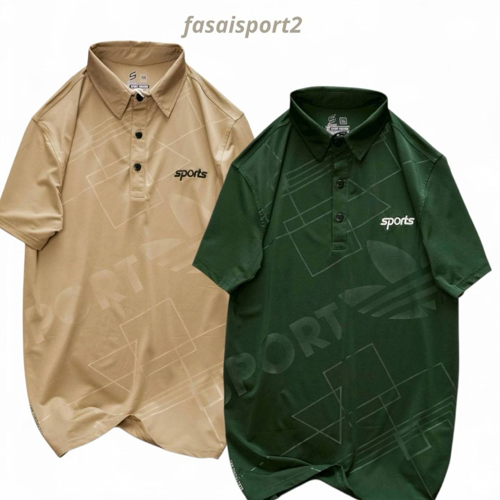 เสื้อโปโล ปักSports พิมพ์ลายกราฟฟิก ใส่ได้ทั้งชายหญิง