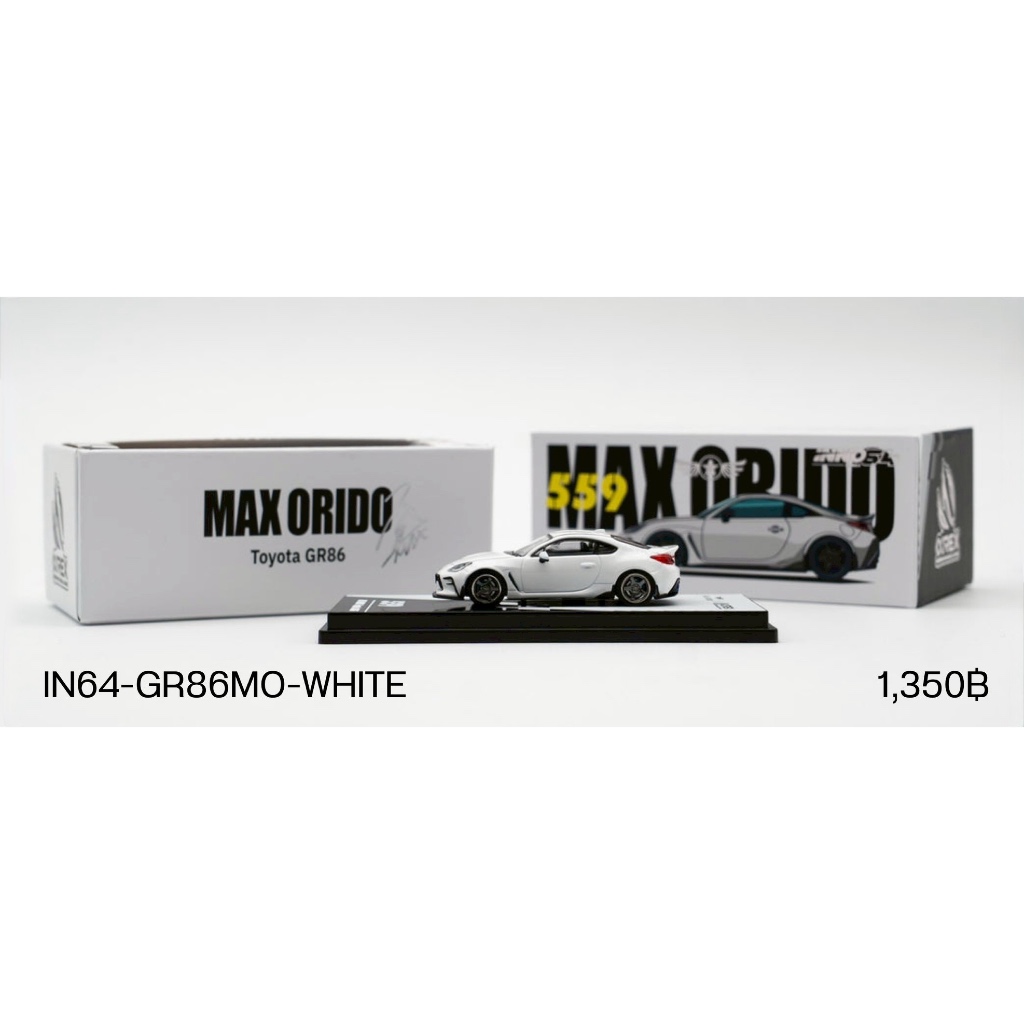 IN64-GR86MO-WHITE-MAX ORIDO X Alpha Rex USA X INNO64 Toyota GR86 “MAX ORIDO” White