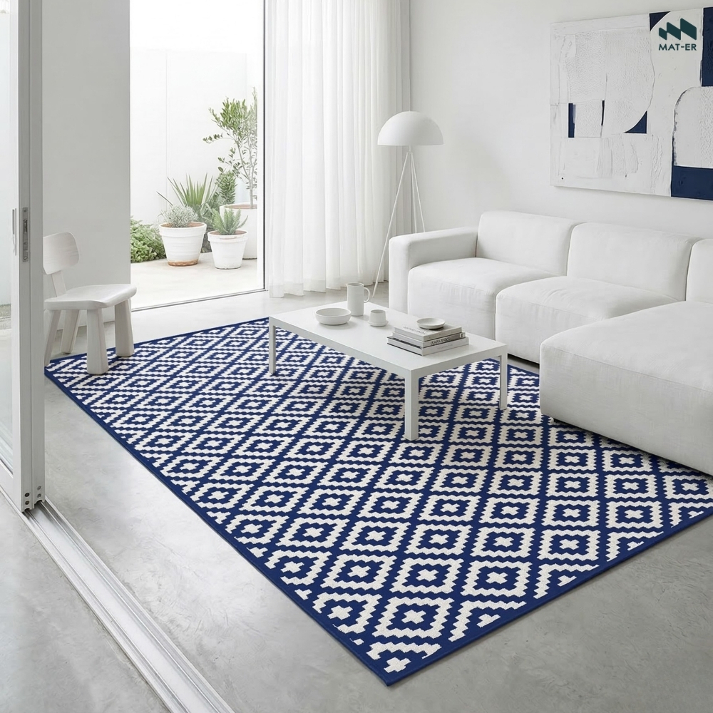 Mat-er เสื่อแทนพรม Classic Collection ลาย Merry Merry Navy – โปรปัง
