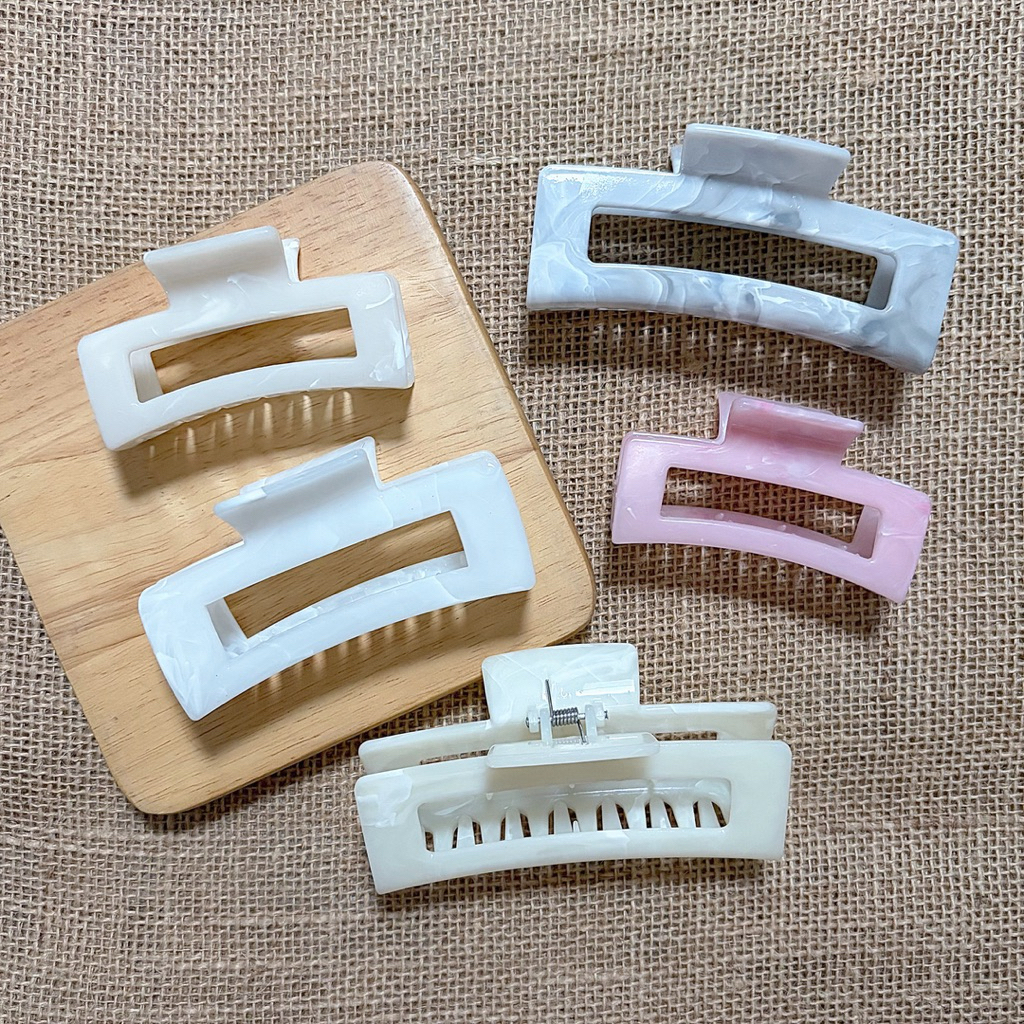 [8.5/10.5/12cm] กิ๊บหนีบผมอะคริลิคแต่งลายเลียนแบบหินอ่อน ราคาต่อ1ชิ้น พร้อมส่ง