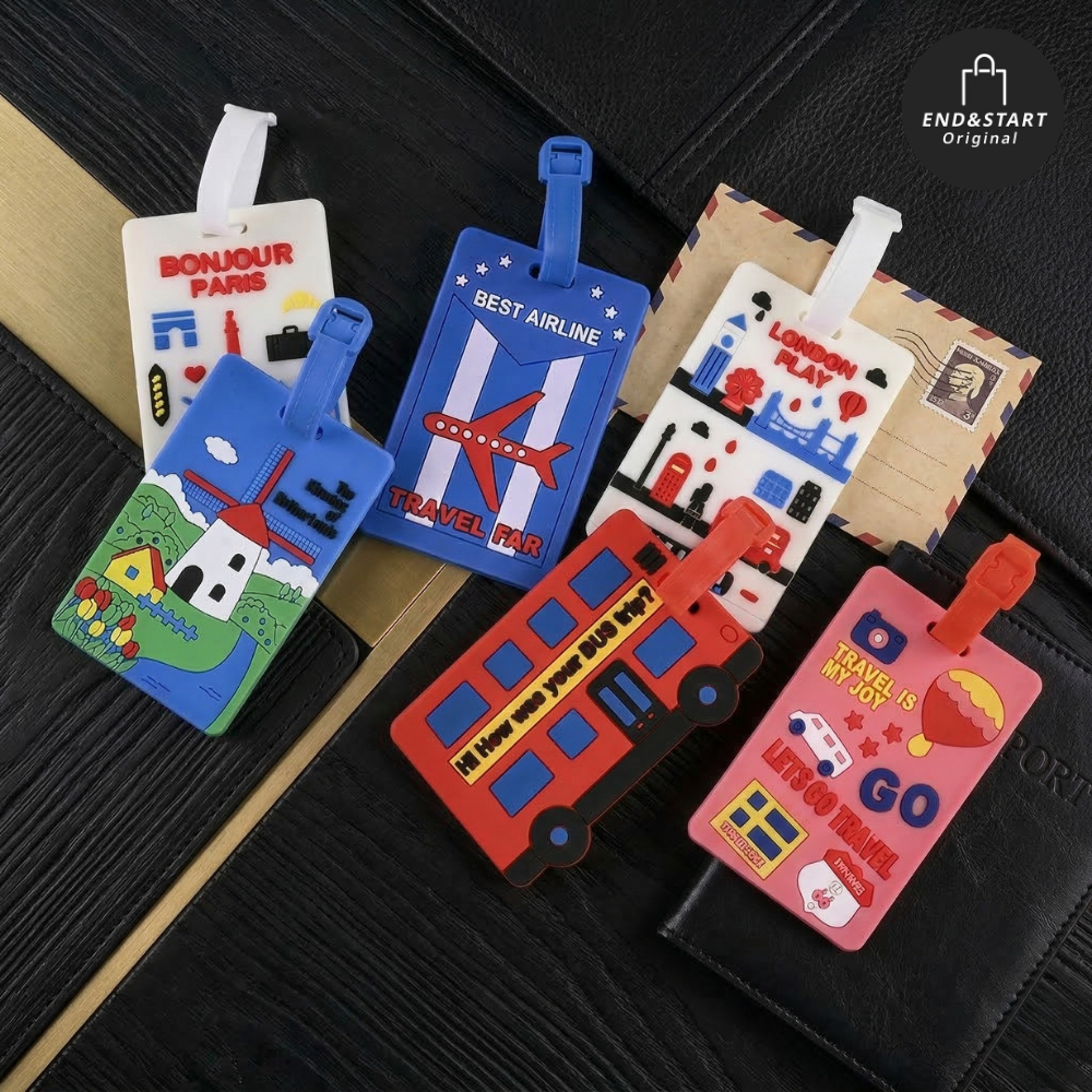 [ของแถม] คละลาย Luggage Tag ป้ายห้อยกระเป๋าเดินทาง ซิลิโคน PVC ป้ายชื่อห้อยกระเป๋า ป้องกันกระเป๋าหาย แท็กติดกระเป๋า
