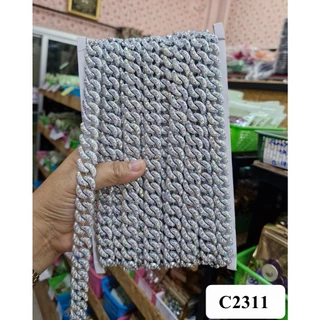 ยกพับ10 หลา อะไหล่ตกแต่งองค์เทพ อะไหล่ตกแต่งชุด เครื่องประดับตกแต่งพลอยเทียม เพชรAB LX015/C2311/LX103/C19/LX061/LX014