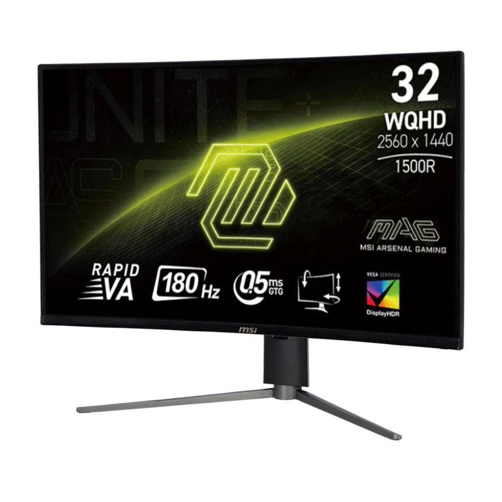Monitor (จอมอนิเตอร์) MSI MAG 32CQ6PF - 31.5 Inch Rapid VA 2K 180Hz Adaptive Sync Curved