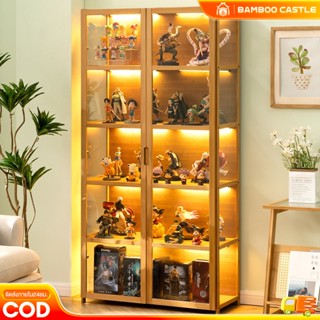 🐼ตู้โชว์สีไม้ซุง ตู้โชว์กระจกใส กันฝุ่นกันความชื้น สไตล์ประต…