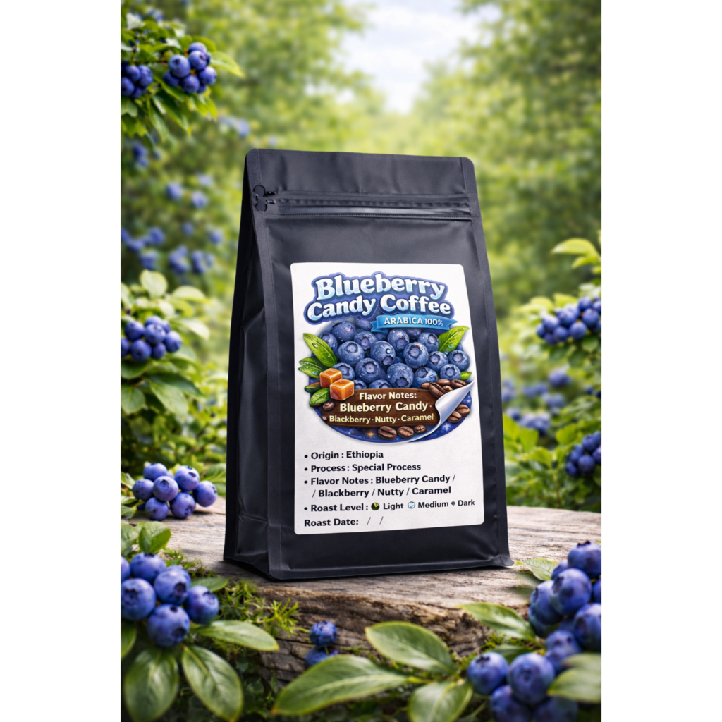 Blueberry Candy Coffee เมล็ดกาแฟ กลิ่นบูลเบอร์รี่หอมๆ