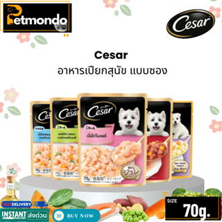 (ยกกล่อง 16 ซอง) Cesar Premium Dog Pouch อาหารสุนัขชนิดเปียก…