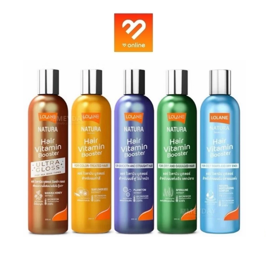 (250ml) Lolane Natura Hair Vitamin Booster โลแลน แฮร์ วิตามิน บูสเตอร์ อาหารผม ป้องกันความร้อน ลดผมชี้ฟู