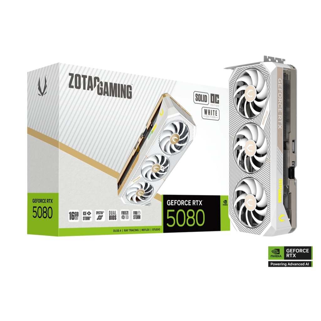 VGA (การ์ดแสดงผล) ZOTAC GAMING GeForce RTX 5080 SOLID OC White Edition
