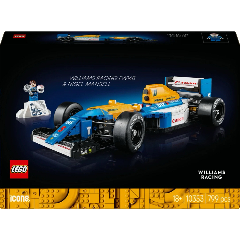 Lego 10353 Icons : Williams Racing FW14B & Nigel Mansell ของแท้ 100% มือหนึ่งกล่องมีรอยบ้าง พร้อมส่ง