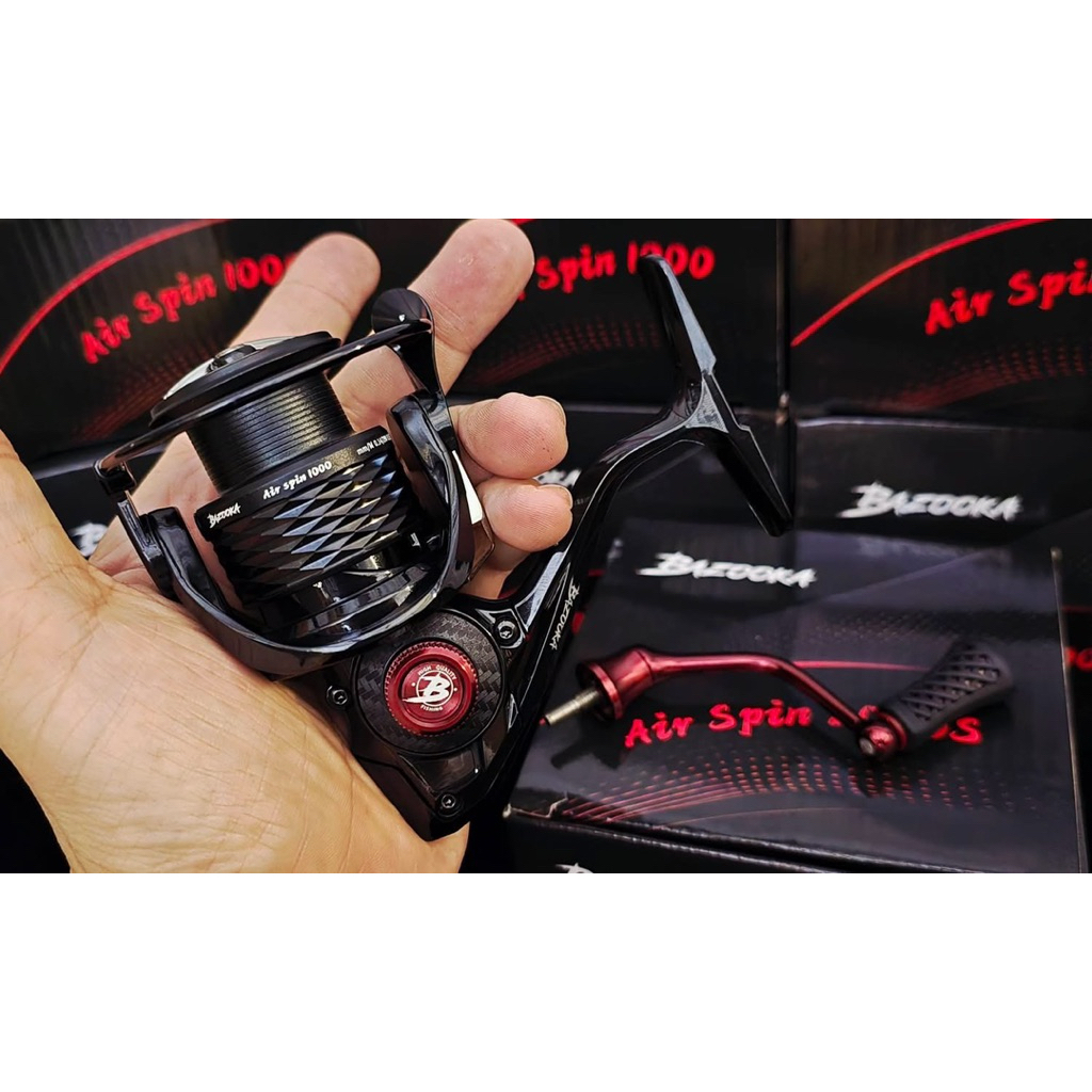 BAZOOKA Air Spin แถมแว่นตากันแดด รอกสปินนิ่งตีเหยื่อปลอม ตกปลาเกล็ด