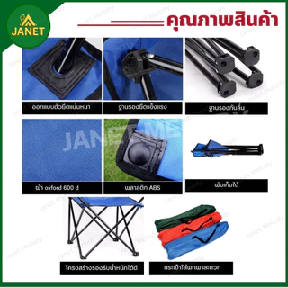 TOP SUN Janet เก้าอี้แคมป์ปิ้ง เก้าอี้พับ มีที่พักแขน Foldable camping chair เก้าอี้สนาม