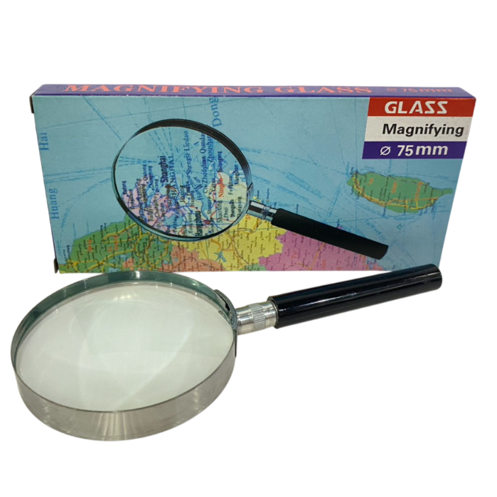 (KTS) แว่นขยายกรอบเงิน Magnifier ขนาด 75 mm. VCC-139