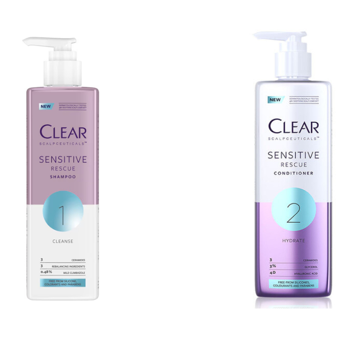 Clear Scalpceuticals Sensitive Rescue Shampoo/Conditioner เคลียร์ เซนซีทีฟ300มล.
