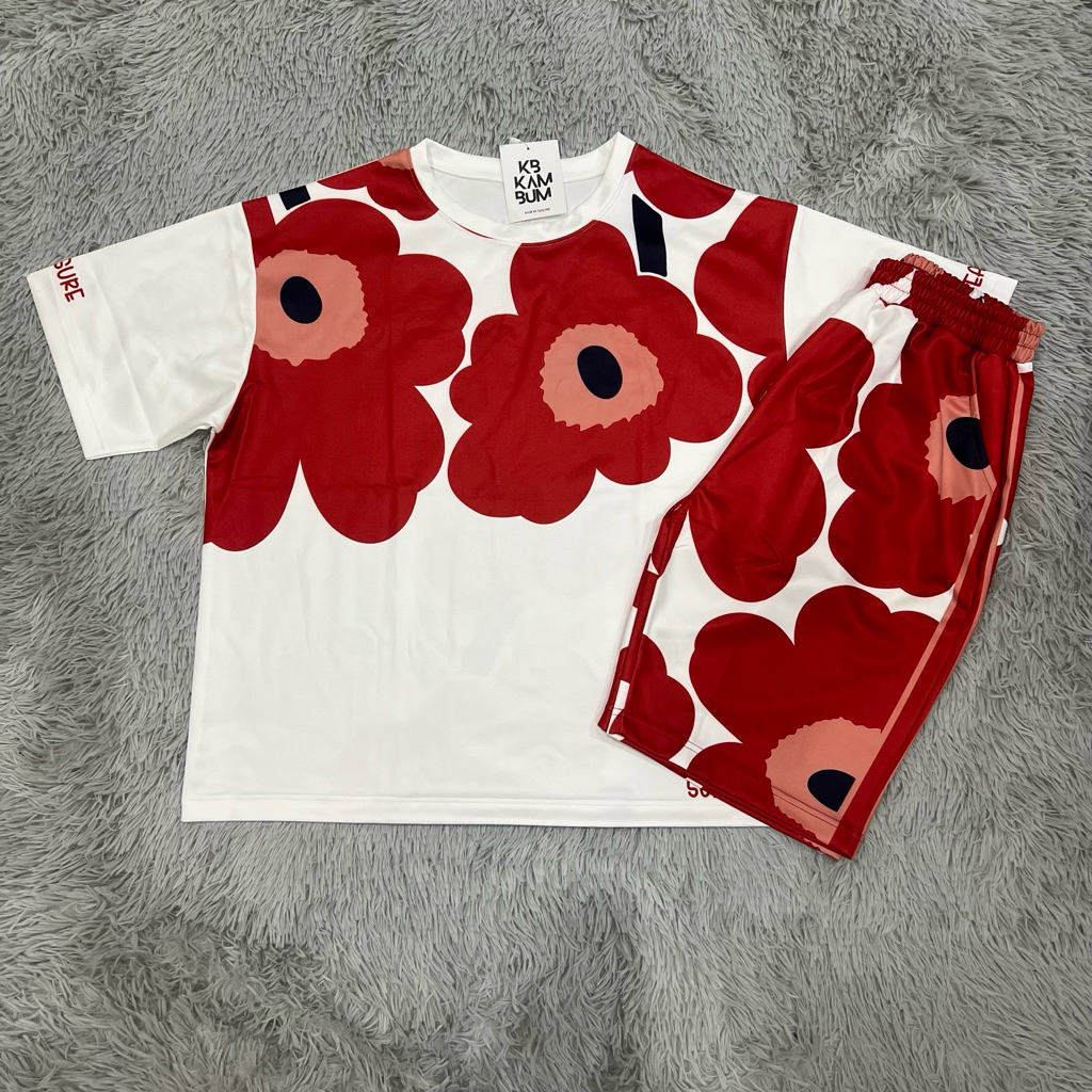 KB333-44 ชุดเซ็ท อก44“ ขา 3 ส่วน ผ้าสกูบ้า ผ้าพิมพ์ลายทรงสวย แล้วผ้ายืดหยุ่นดียับยาก