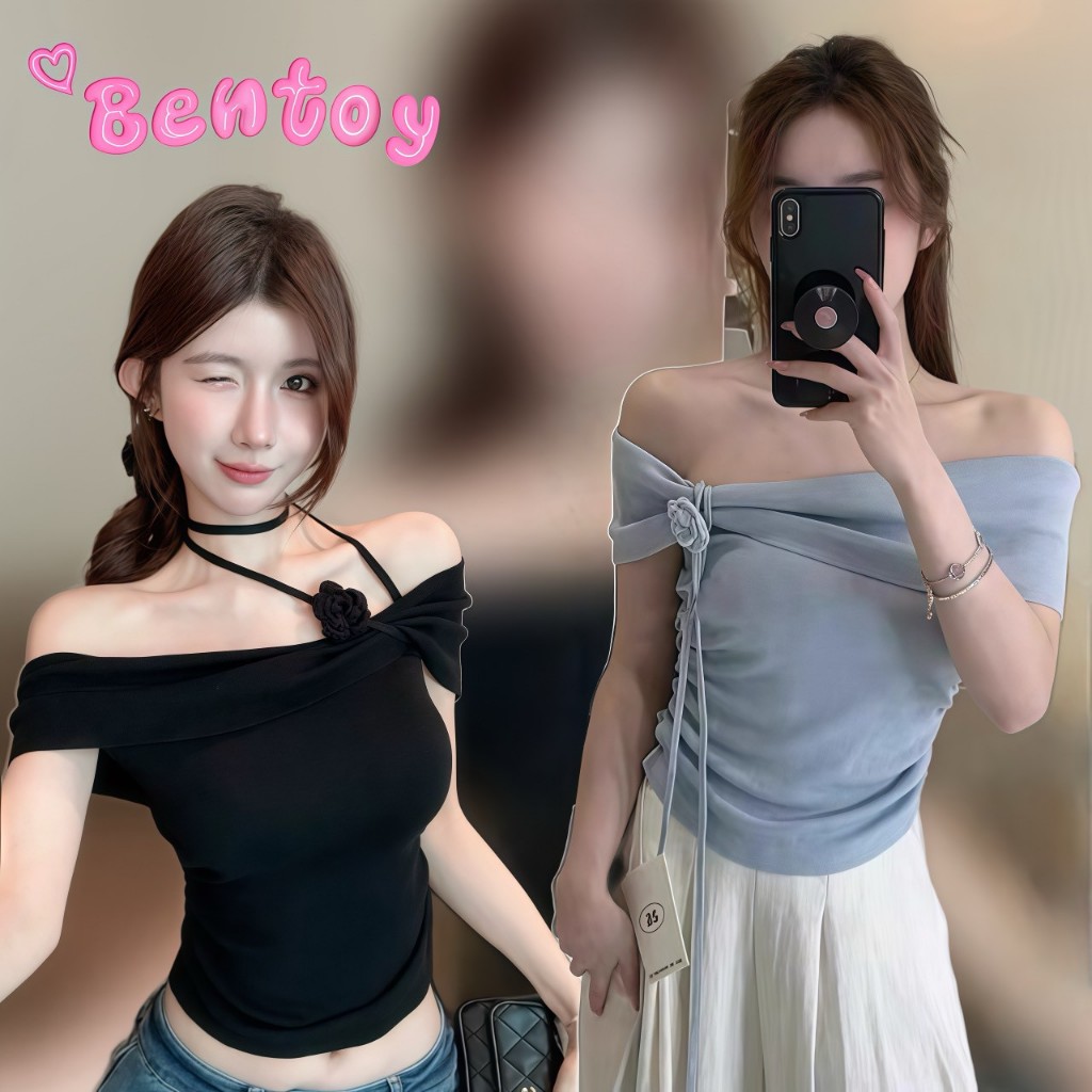 Bentoy  (30cx73) เสื้อผู้หญิงแขนสั้นปิดไหล่ ดีไซน์ทันสมัย ใส่สบาย ฟรีไซส์