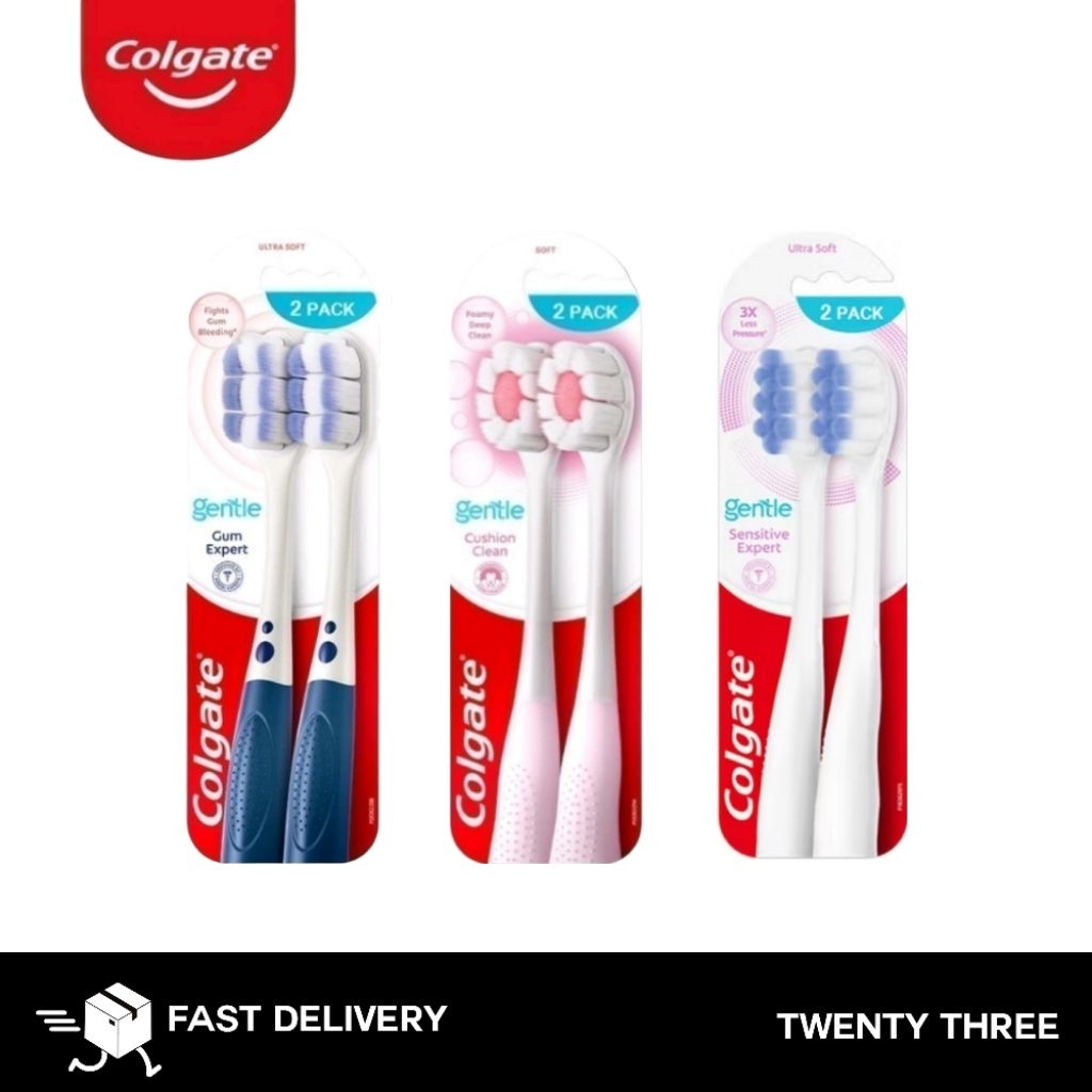 Colgate Gentle Gum Expert Toothbrush คอลเกต แปรงสีฟัน แปรงคอลเกต เจนเทิล เซนซิทีฟ เอ็กซ์เปิร์ต แปรงแพ็คคู่