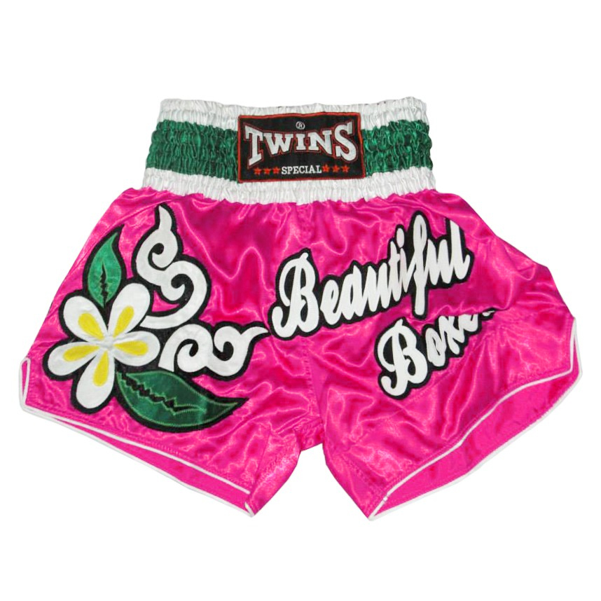 Twins Muay Thai Shorts "Beautiful Boxer" Pink กางเกงมวยไทย