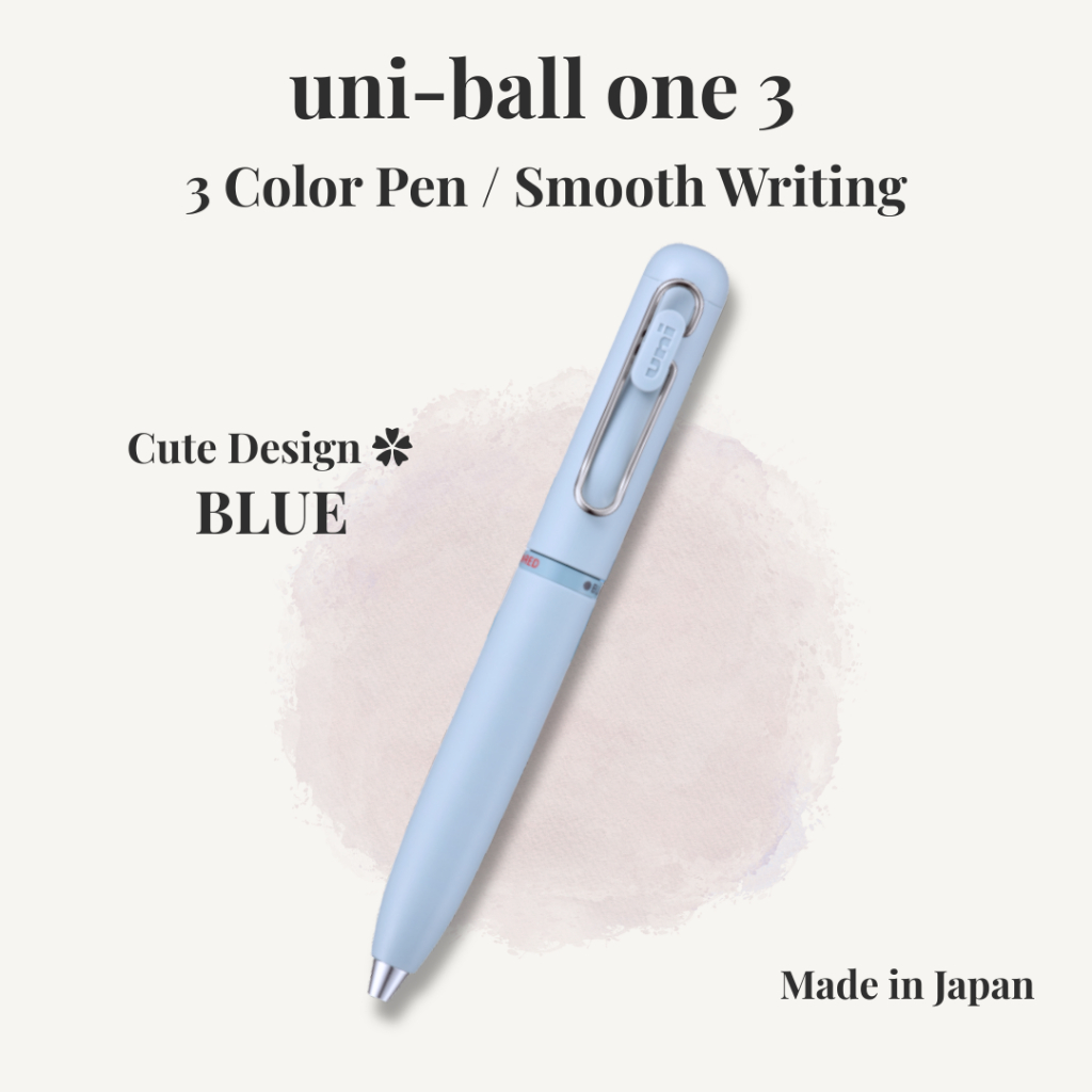 Uni-ball One 3 Color Pen Japan | Cute Minimal Design | Smooth Ink 0.38 / 0.5