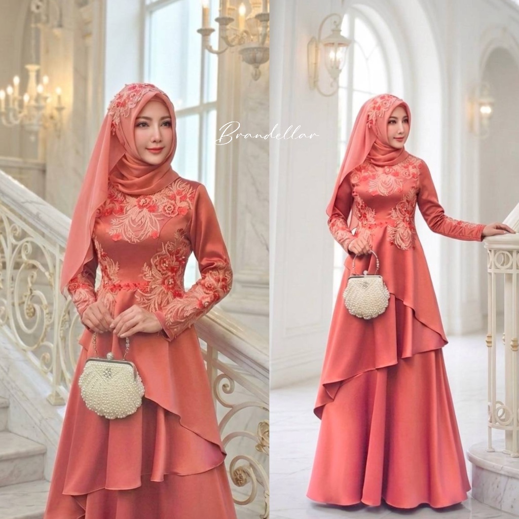 Brandellar รุ่นใหม่ ชุดอิสลามสวยๆ เดรสมุสลิม ชุดเดรสอิสลาม ชุดรายอมุสลิม แฟชั่นมุส ราคา ถูกที่สุด ดีลบีเคเค แกลเลอรีภาพที่ 3