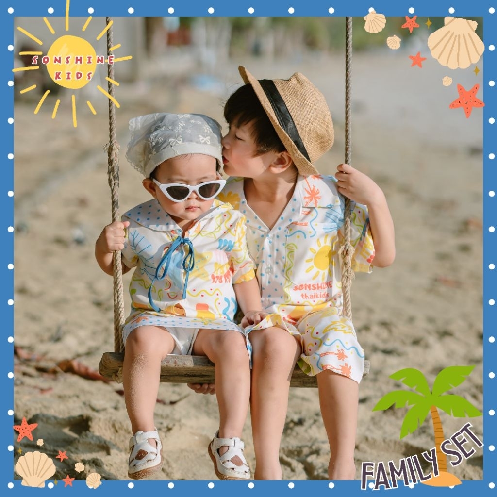 ‼️พร้อมส่งวันนี้‼️ชุดครอบครัว เที่ยวปิดเทอม ผ้าใส่สบาย ไม่ร้อน