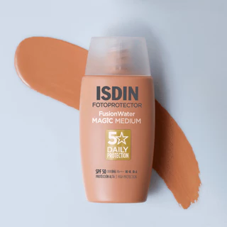 ISDIN FUSION WATER MAGIC SPF50 กันแดดเนื้อบางเบา ละลายหายไปกับผิว ไม่อุดตัน พร้อมป้องกันแสงสีฟ้า และ ฝุ่น PM2.5