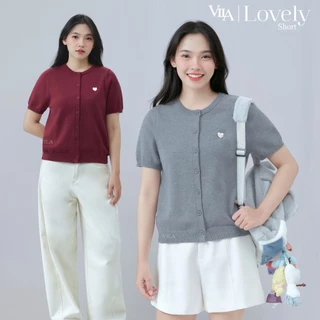 VILA | LOVELY SHORT VL123 เสื้อ Lovely แขนสั้น คอกลม โลโก้หัวใจ