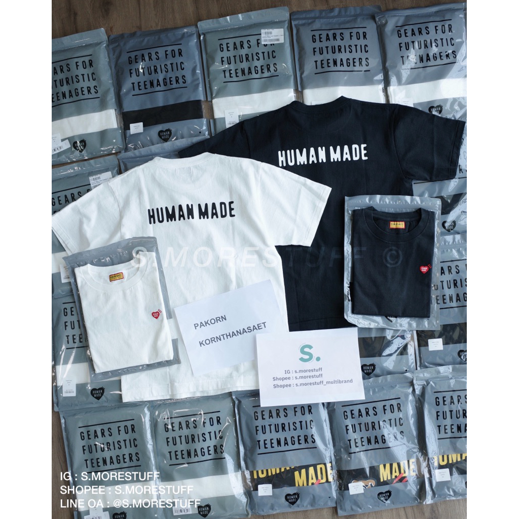 HUMAN MADE. HEART BADGE T-SHIRT (HM00CS002) รุ่นไม่มีกระเป๋า