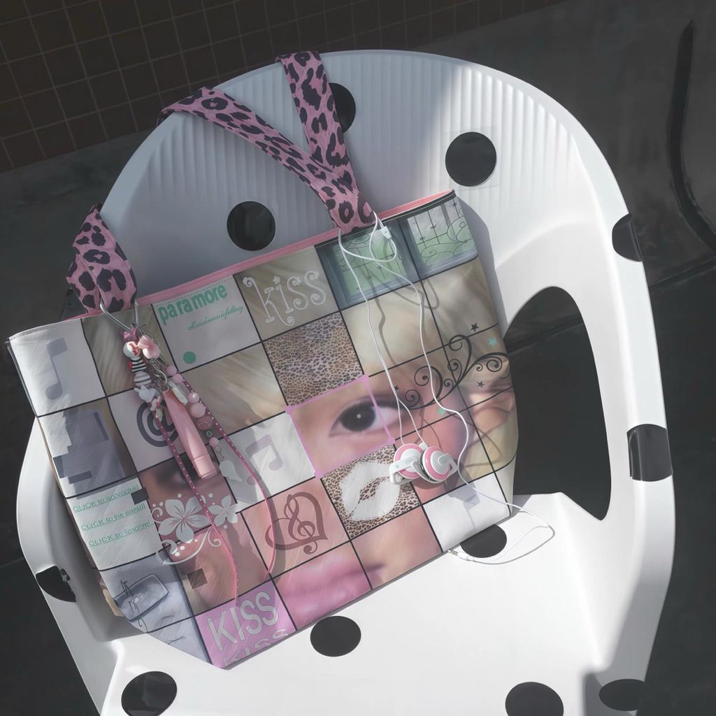 Anglepunk Y2K Graphic Tote Bag : กระเป๋าผ้าโท้ทดีไซน์ Y2K / graphic collage