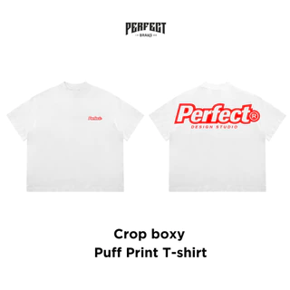 (สกรีนนูน)อัปเดตลายใหม่2*Crop boxy T-shirt เสื้อยืดทรง บ็อกซี่ รุ่น(สกรีนนูน) คอฟิต - PERFECTBRAND
