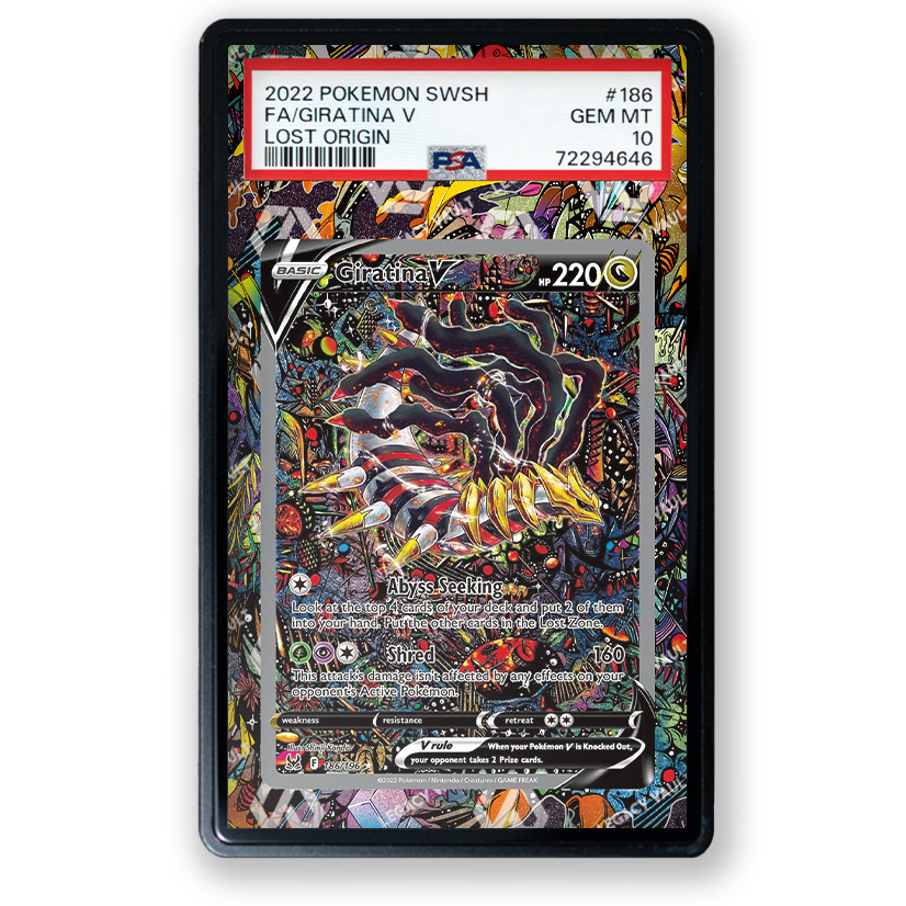 [291] โปรดอ่านรายละเอียดและภาพหน้าสุดท้าย Full Art PSA Giratina V 186 Lost Origin / 111 Lost Abyss