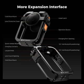 K&F CONCEPT Camera Cage for DJI Osmo 360 อลูมิเนียม เคสเฟรมขยาย สำหรับขาตั้งกล้อง/ไม้เซลฟี่