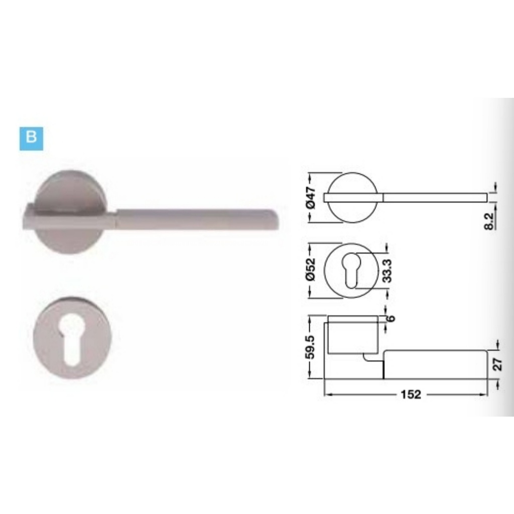 489.11.046 Zinc alloy lever handle set - harmony range ชุดมือจับก้านโยกประตูซิงค์อัลลอยด์ รุ่นฮาโมนี