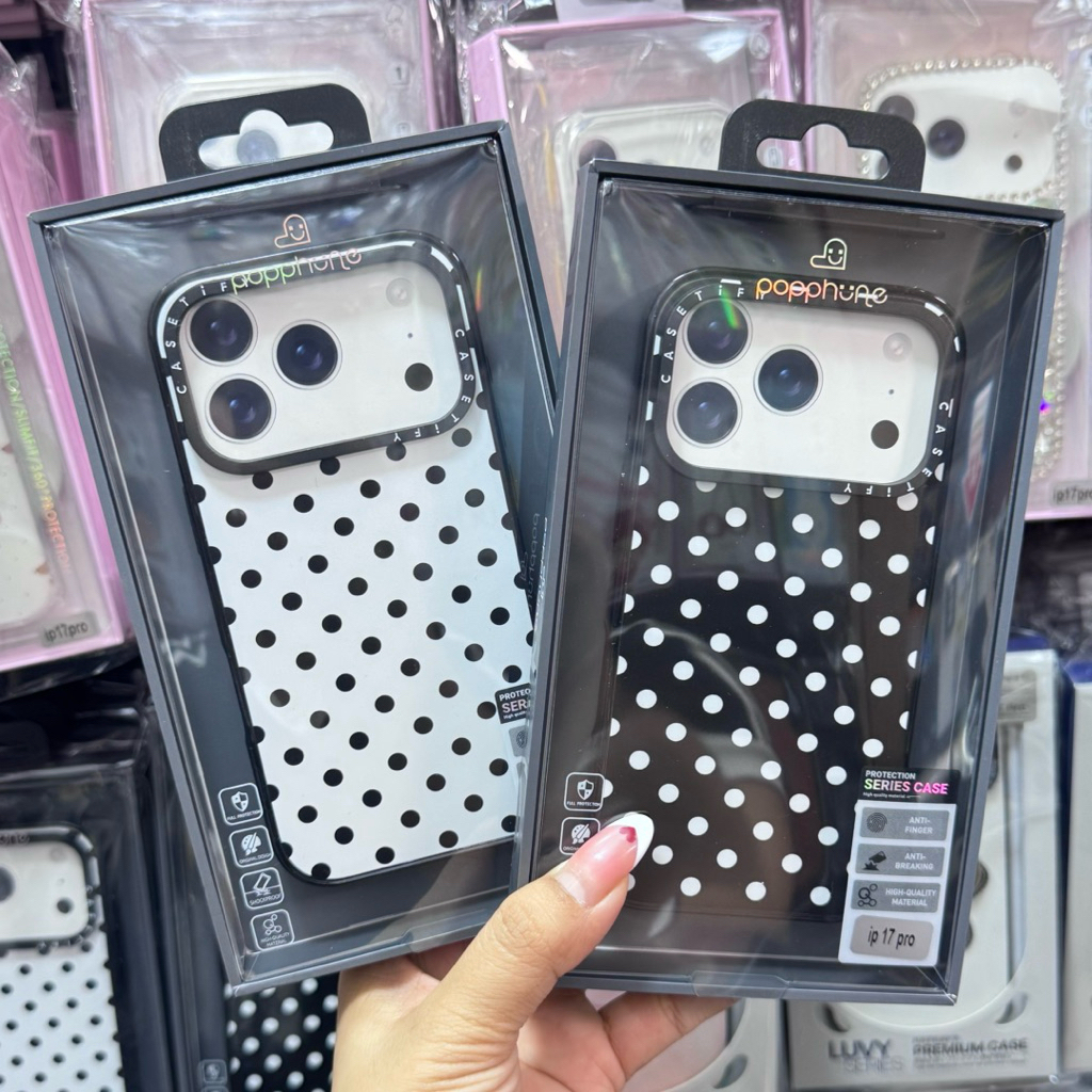 Popphone CASETY Polka Dots สําหรับรุ่น iPhone17promax 17pro IP17 IP16promax พร้อมส่ง